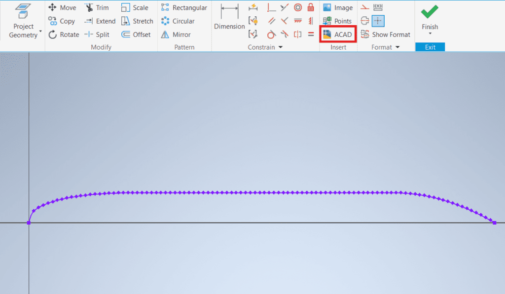 Curva generada en python utilizando las ecuaciones de Myring.