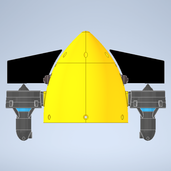 Vista superior del cono posterior del AUV.