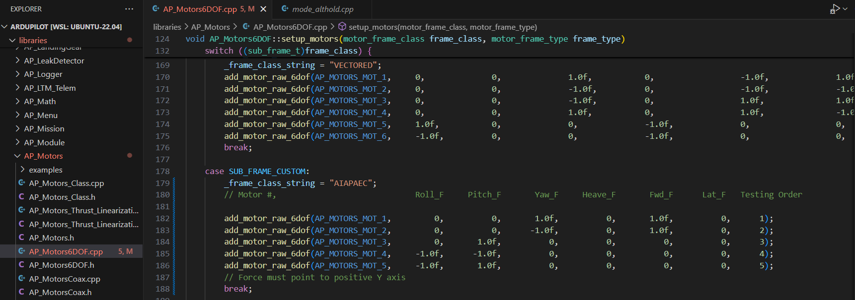 Modificación del Firmware ArduSub.
